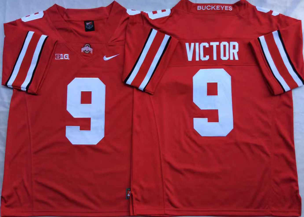 Men's Ohio State Buckeyes Binjimen Victor #9 Scarlet Player Game Jersey