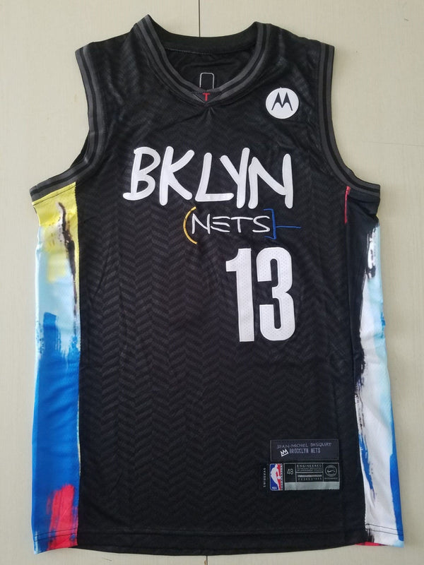 Men's Brooklyn Nets James Harden Black 2020/21 Custom Jersey - City Edition