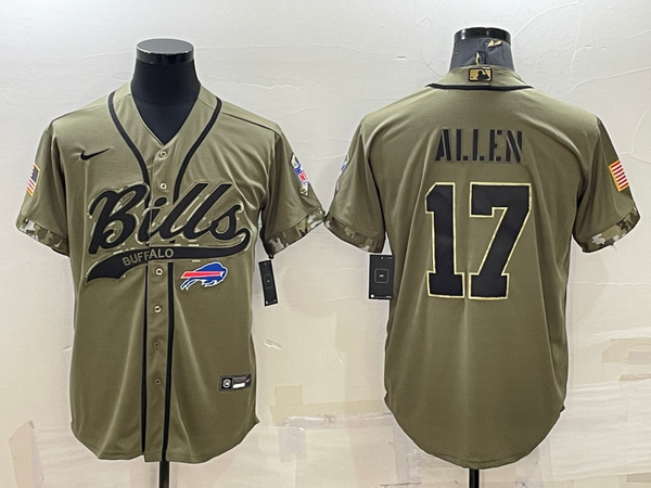 Men's Buffalo Bills Josh Allen #17 Olive 2022 Salute To Service Limited Jersey Joint Edition