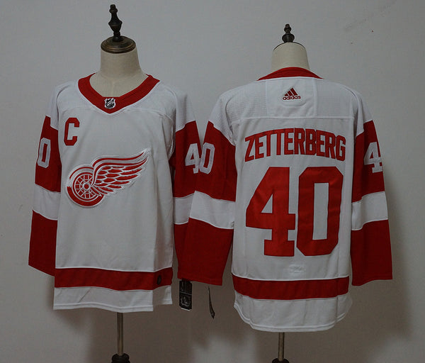 Men's Detroit Red Wings Henrik Zetterberg #40 White Breakaway Player Jersey