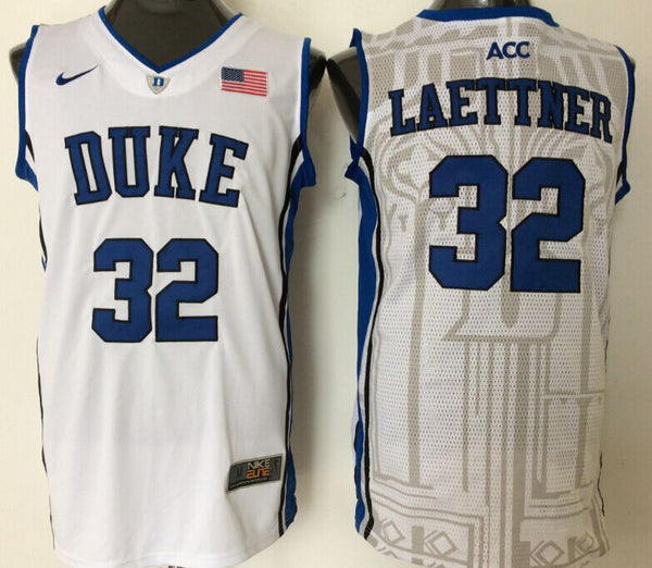 Men's Duke Blue Devils Christian Laettner #32 White Player Game Jersey