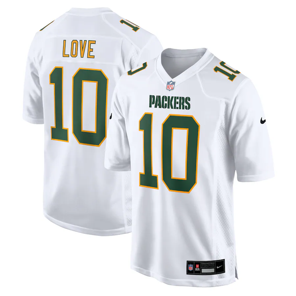 Men's Green Bay Packers Jordan Love #10 White Fashion Game Jersey