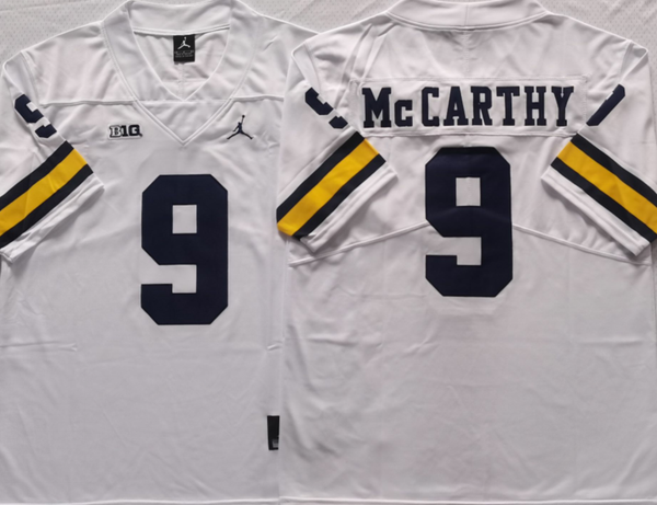 Men's Michigan Wolverines JJ McCarthy #9 White Alumni Player Game Jersey