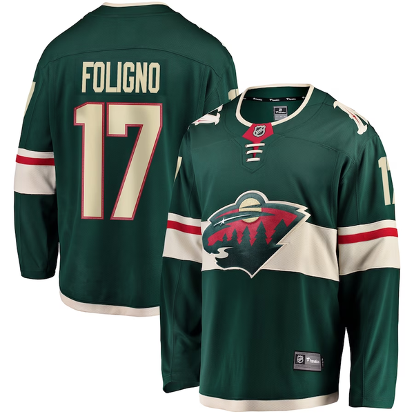 Men's Minnesota Wild Marcus Foligno #17 Green Home Breakaway Player Jersey