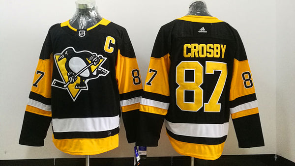 Men's Pittsburgh Penguins sidney crosby  #87 Black Replica Player Jersey