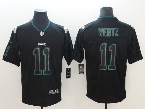 Men's Philadelphia Eagles #11 Carson Wentz Black Game Player Jersey