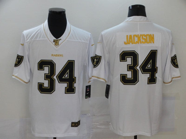 Men's Las Vegas Raiders Bo Jackson #34 White Player Game Jersey