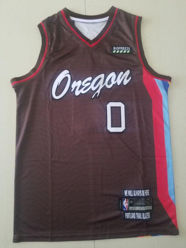 Men's Portland Trail Blazers Damian Lillard Brown Swingman Jersey City Edition