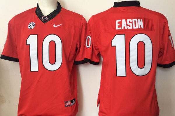 Men's Georgia Bulldogs Jacob Eason #10 Red Player Game Jersey