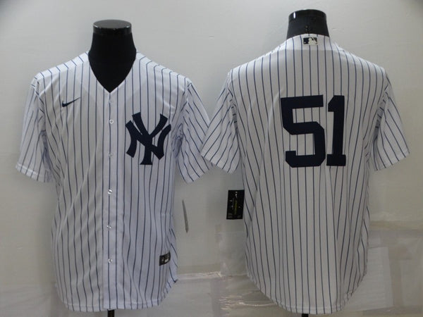 Men's New York Yankees Bernie Williams #51 White Replica Player Name Jersey