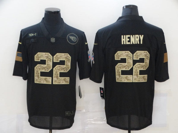 Men's Tennessee Titans Derrick Henry #22 Black Authentic Game Jersey