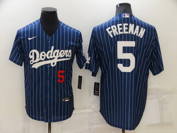 Men's Los Angeles Dodgers Freddie Freeman #5 Blue Game Baseball Jersey