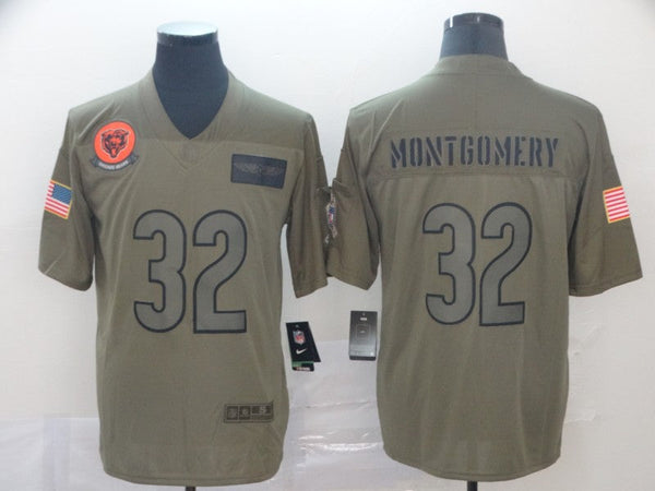 Men's Chicago Bears David Montgomery #32 Brown Game Jersey