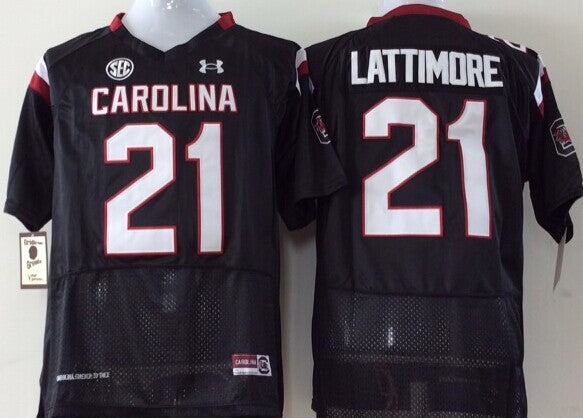 Men's South Carolina Gamecock Marcus Lattimore #21 Black Player Game Jersey