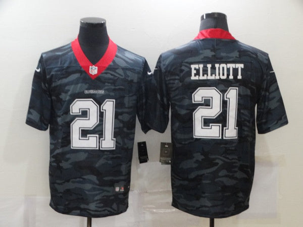 Men's Dallas Cowboys Ezekiel Elliott #21 Gray Camouflage Game Jersey