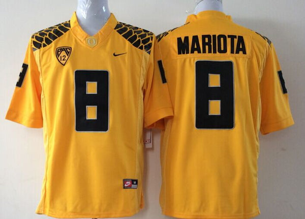 Men's Oregon Ducks Marcus Mariota #8 Yellow Player Game Jersey