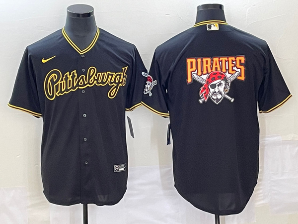 Men's Pittsburgh Pirates Black Replica Player Jersey