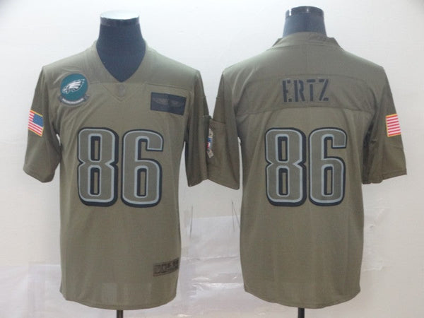 Men's Philadelphia Eagles Zach Ertz #86 Brown Game Jersey