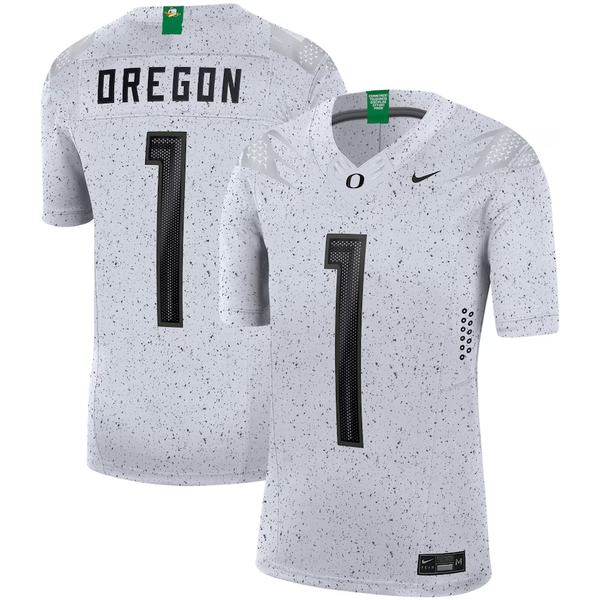 Men's Oregon Ducks #1 White Alternate Limited Jersey