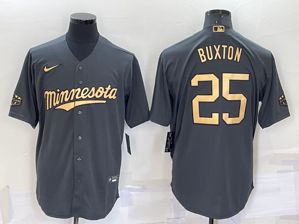 Men's Minnesota Twins Byron Buxton #25 Gray Replica Player Jersey