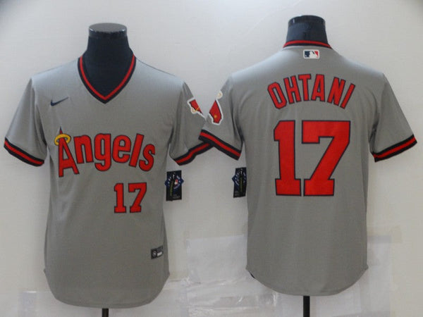 Men's Los Angeles Angels Shohei Ohtani #17 MLB Gray Printed Baseball Jersey