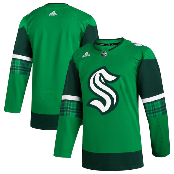 Men's Seattle Kraken Kelly Green 2023 St. Patrick's Day Primegreen Authentic Blank Jersey