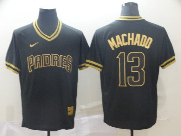 Men's San Diego Padres Manny Machado #13 Black Stitched Jersey