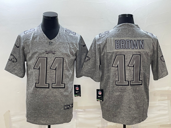 Men's Philadelphia Eagles A.J. Brown #11 Gray Player Jersey