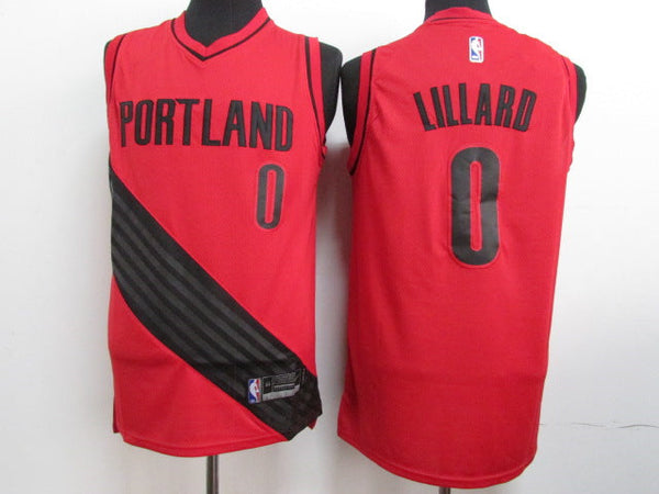 Men's Portland Trail Blazers Damian Lillard #0 Red Swingman Jersey