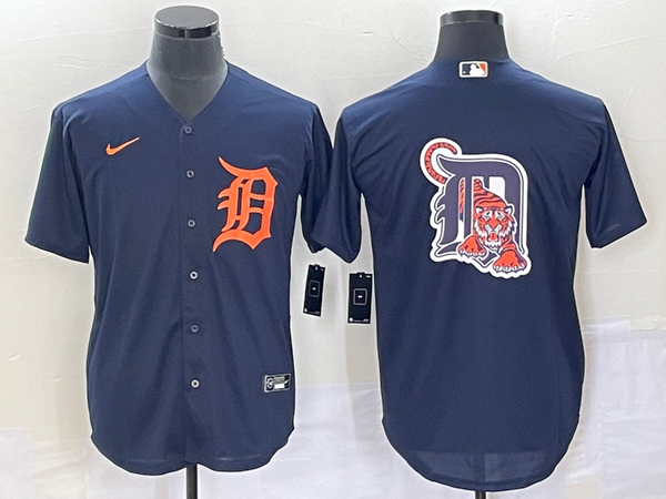 Men's Detroit Tigers Navy Alternate Authentic Logo Team Jersey