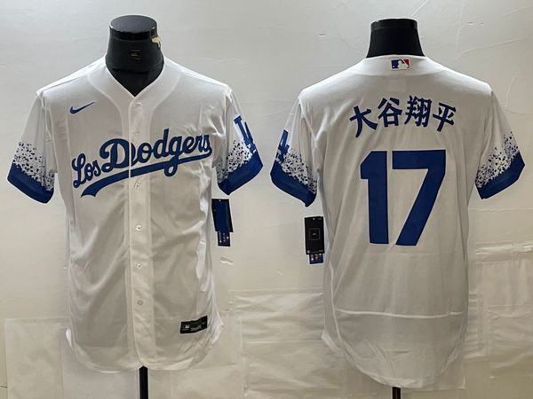 Men's Los Angeles Dodgers Shohei Ohtani #17 White Limited Game Jersey