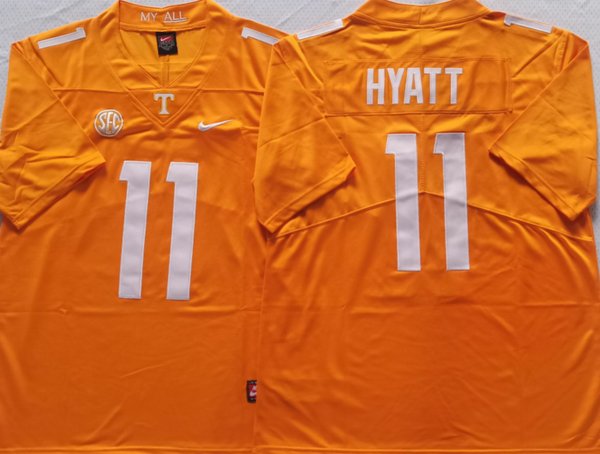 Men's Tennessee Volunteers Jalin Hyatt #11 Orange Player Game Jersey