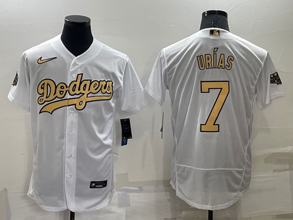 Men's Los Angeles Dodgers Julio Urias #7 White Replica Game Jersey