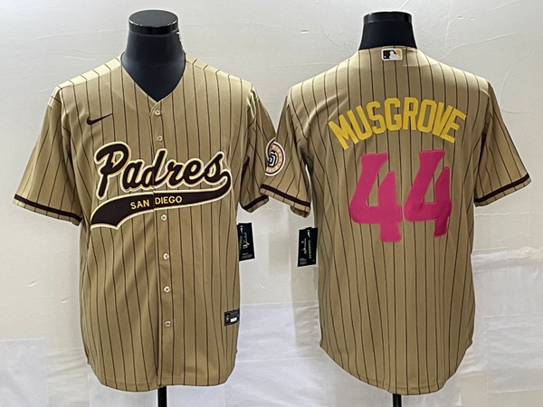 Men's San Diego Padres Joe Musgrove #44 Tan Replica Player Jersey Joint Edition