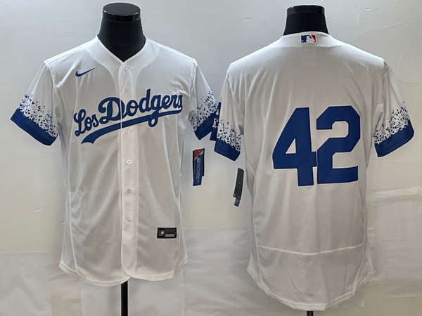 Men's Los Angeles Dodgers Jackie Robinson #42 White Game Jersey