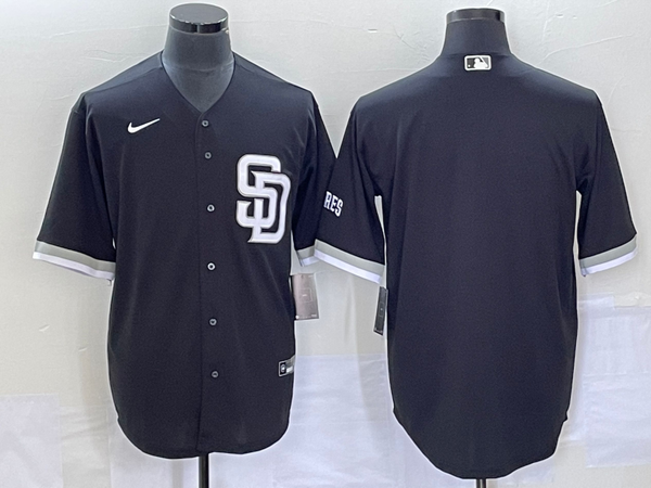 Men's San Diego Padres Black Replica Blank Jersey