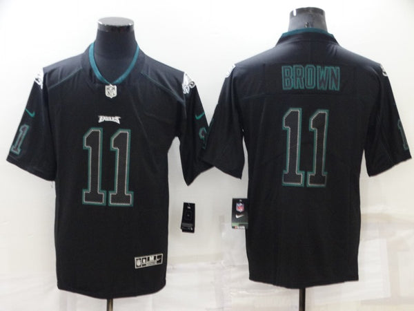 Men's Philadelphia Eagles A.J. Brown #11 Black Team Game Jersey