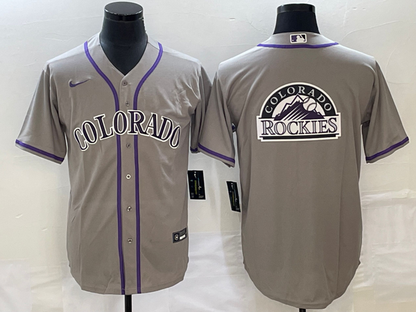 Men's Colorado Rockies Gray Replica Team Jersey