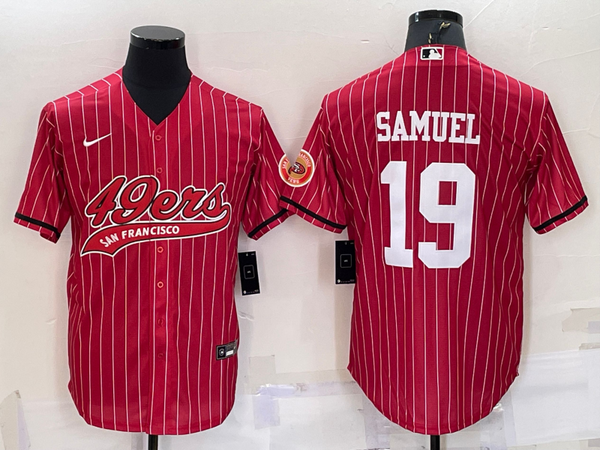 Men's San Francisco 49ers Deebo Samuel #19 Red Player Jersey Joint Edition