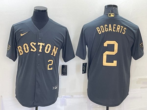 Men's Boston Red Sox Xander Bogaerts #2 Gray Stitched Jersey