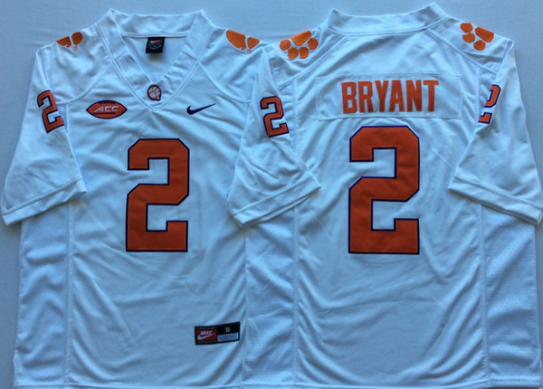 Men's Clemson Tigers Kelly Bryant #2 White Game Jersey