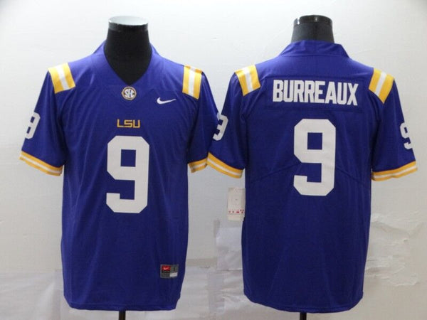 Men's Cincinnati Bengals Jeaux Burreaux #9 Purple Game Jersey