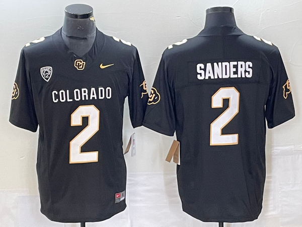 Men's Colorado Buffaloes Shedeur Sanders #2 Black Game Jersey