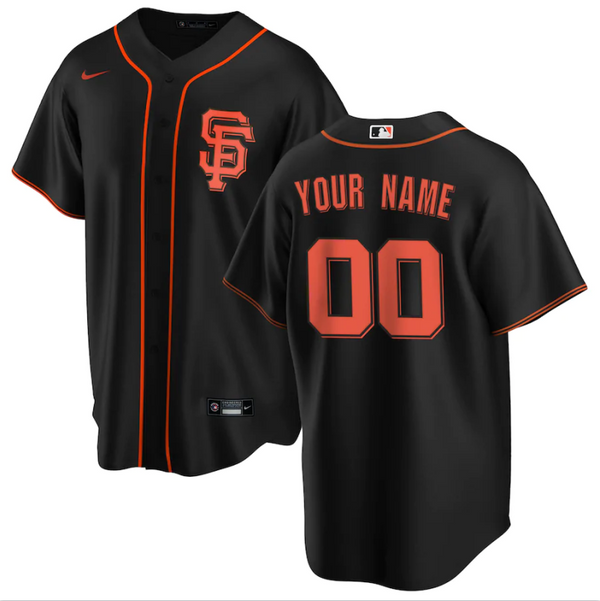 Men's San Francisco Giants Black Alternate Replica Custom Jersey