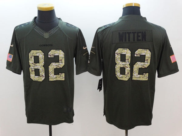 Men's Dallas Cowboys Jason Witten #82 Army Green Game Jersey