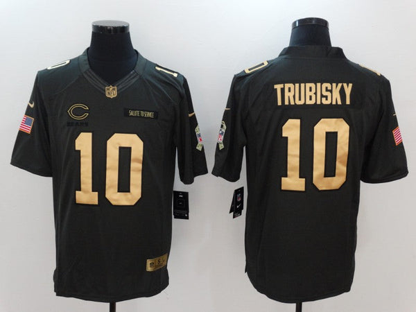 Men's Chicago Bears Mitch Trubisky #10 Black Game Jersey