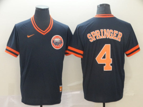 Men's Houston Astros George Springer #4 Navy Authentic Game Jersey