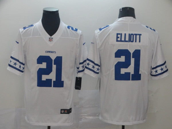 Men's Dallas Cowboys #21 Ezekiel Elliott White Game Player Jersey