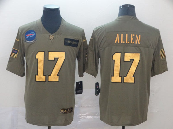 Men's Buffalo Bills Josh Allen #17 Brown Alternate Game Jersey