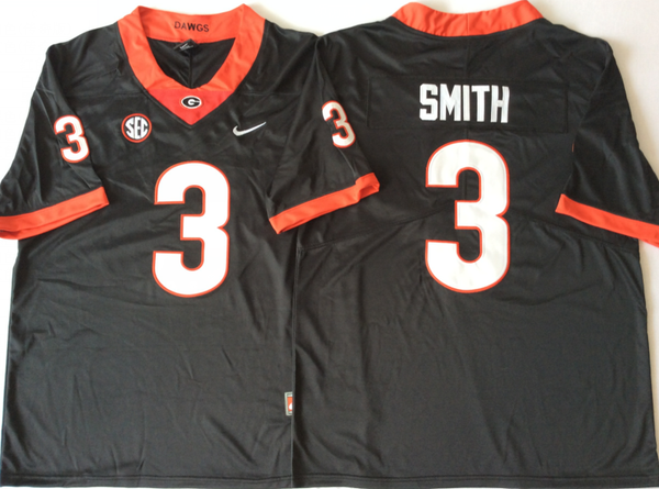 Men's Georgia Bulldogs Roquan Smith #3 Black Player Game Jersey